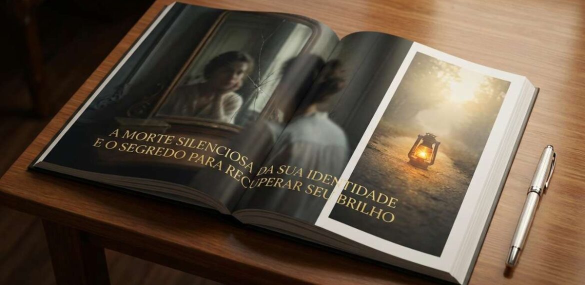 High-end editorial photography for: A Morte Silenciosa da Sua Identidade e O Segredo Para Recuperar Seu Brilho